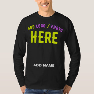 CAMISETA ESTILIZADO MODERNO PERSONALIZABLE NEGRO VERIFICADO