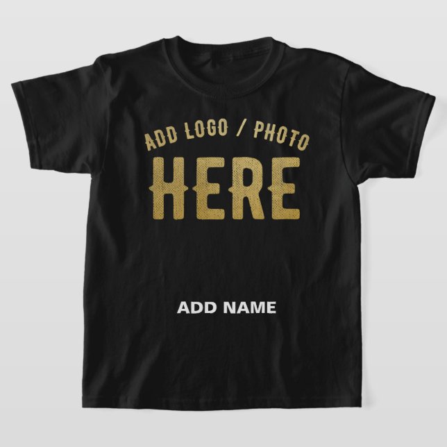 CAMISETA ESTILIZADO MODERNO PERSONALIZABLE NEGRO VERIFICADO (Distribución)