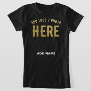 CAMISETA ESTILIZADO MODERNO PERSONALIZABLE NEGRO VERIFICADO