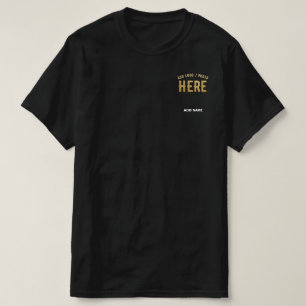 CAMISETA ESTILIZADO MODERNO PERSONALIZABLE NEGRO VERIFICADO