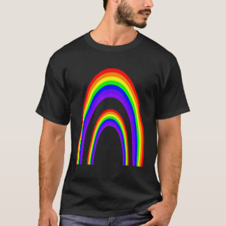 Camiseta Estilo 7 colores del arcoiris inclinado retro