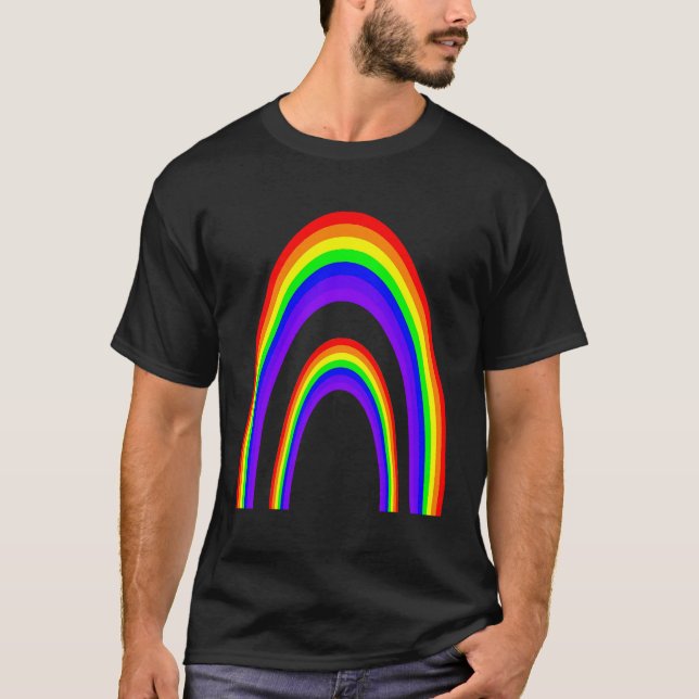 Camiseta Estilo 7 colores del arcoiris inclinado retro (Anverso)