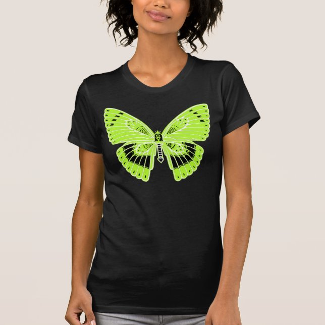 Camiseta Estilo Art Nouveau Mariposa Lime Green (Anverso)