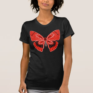 Camiseta Estilo Art Nouveau Mariposa Rojo