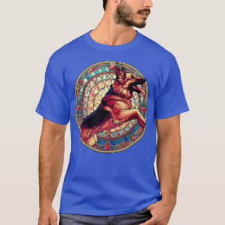 Camiseta Estilo Art Nouveau Pastor Alemán Alation Dog