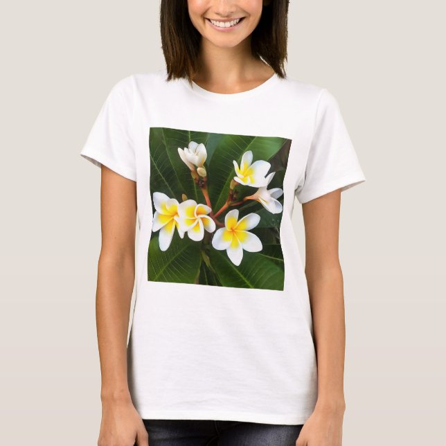 Camiseta Estilo artístico de clúster de flor frangipano (Anverso)
