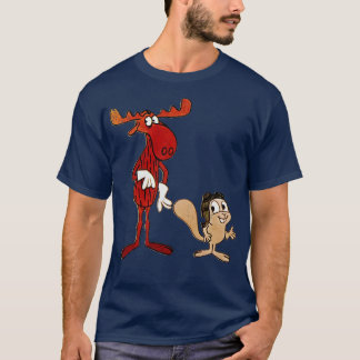 Camiseta Estilo auténtico Rocky y Bullwinkle angustiado