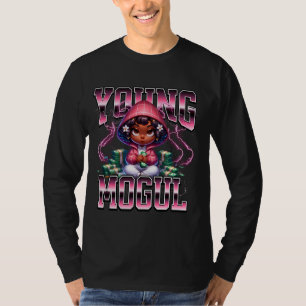 Camiseta Estilo bootleg joven magnate chica afroamericano