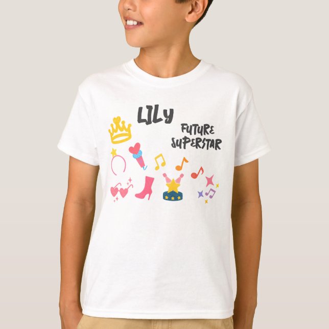 Camiseta Estilo Crayon editable - Estrella pop Diva Nacimie (Anverso)