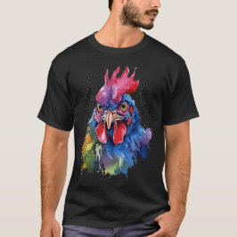 Camiseta Estilo de acuarela de pollo de gallo de campo
