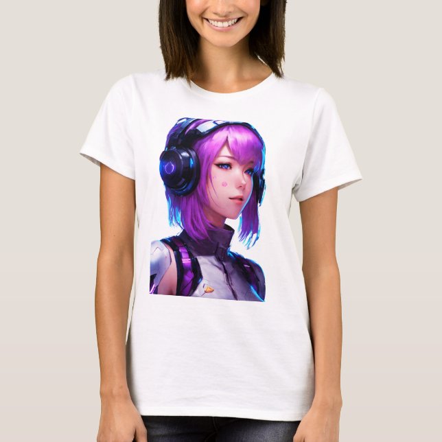 Camiseta Estilo de anime Cyborg femenino (Anverso)