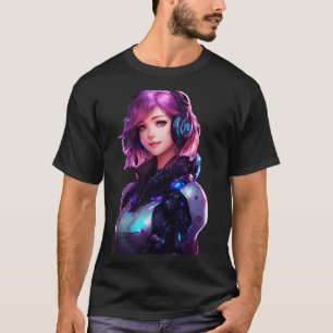 Camiseta Estilo de anime Cyborg femenino