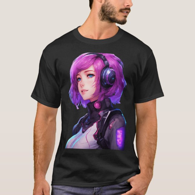 Camiseta Estilo de anime Cyborg femenino (Anverso)