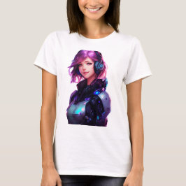 Camiseta Estilo de anime Cyborg femenino