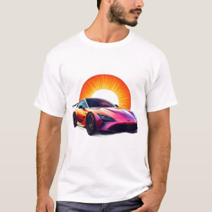 Camiseta Estilo de Arte de Automóviles Deportivos con Pince