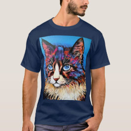 Camiseta Estilo de arte de la calle con retrato de gato
