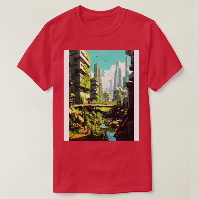 Camiseta Estilo de arte de la ciudad antigua (Diseño del anverso)