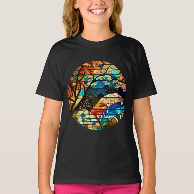 CAMISETA ESTILO DE ARTE JAPONÉS MODERNO FORESTAL (Anverso)