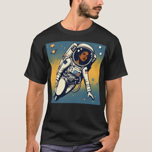 Camiseta Estilo de arte pop astronauta (Anverso)