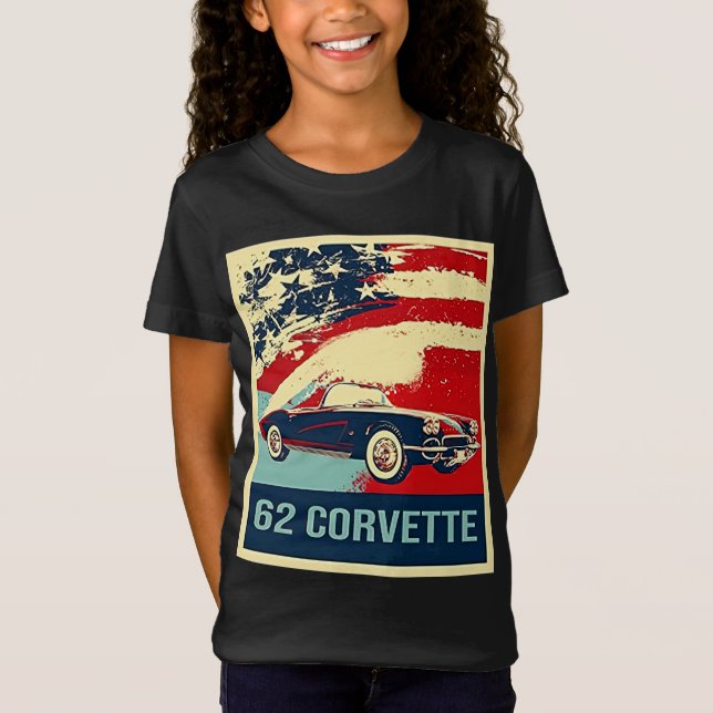 Camiseta Estilo de arte pop Corvette C1 de 1962  (Anverso)