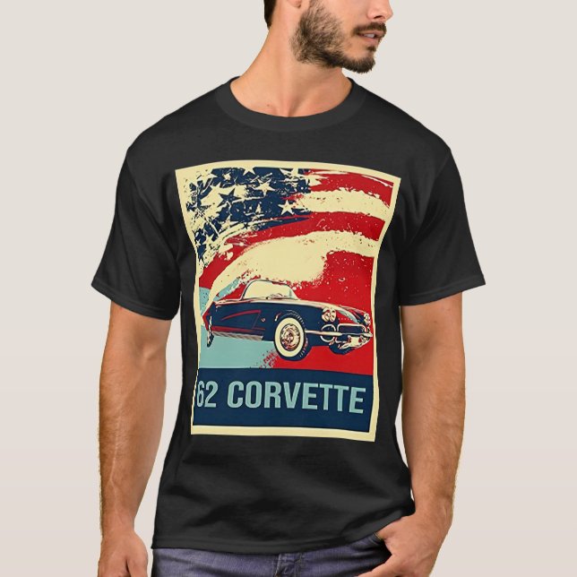 Camiseta Estilo de arte pop Corvette C1 de 1962  (Anverso)