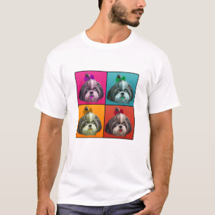 Camiseta Estilo De Arte Pop Del Ilustracion Shih Tzu Para L