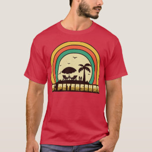 Camiseta Estilo de atardecer retro de la playa de San Peter