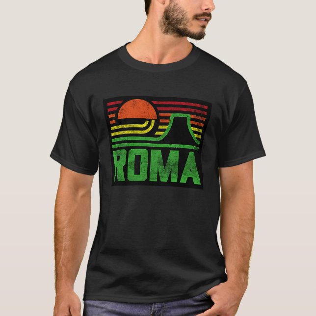 Camiseta Estilo de atuendo retro Roma Italia Ilustración Ro (Anverso)