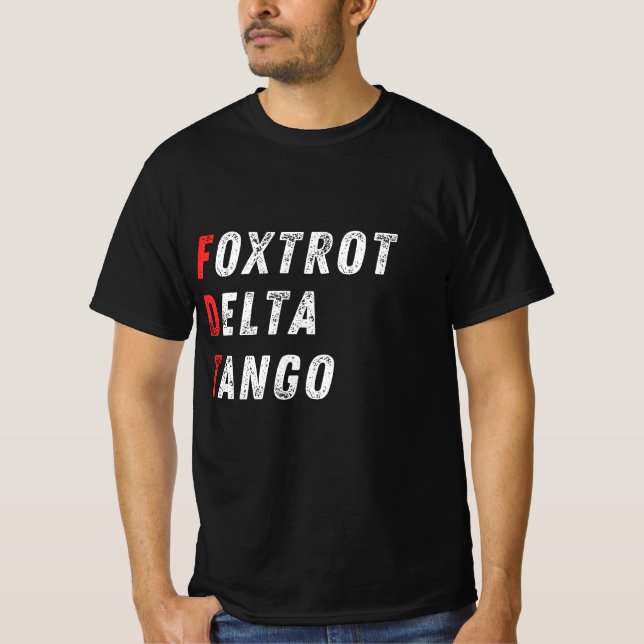 Camiseta Estilo de bandera fonética de la OTAN - Tango delt (Anverso)