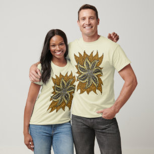 Camiseta Estilo de Batik Floral Resumen Africano