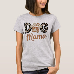Camiseta Estilo de Bordado Mamá Perro - Día de la Madre