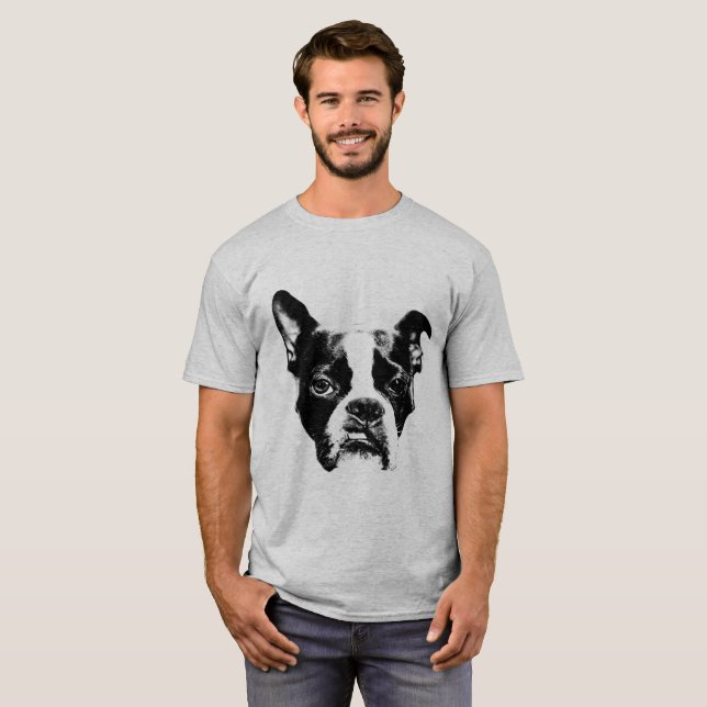 Camiseta Estilo de Boston Terrier de la actitud (Anverso completo)
