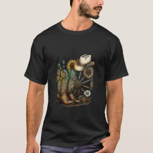 Camiseta Estilo de botas de vaquera, país y puesta de sol