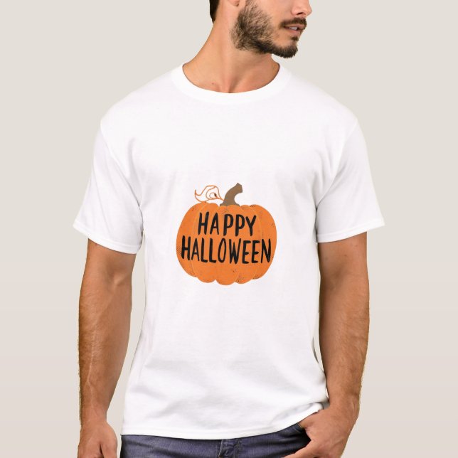 Camiseta Estilo de calabaza de baratijas de Halloween (Anverso)
