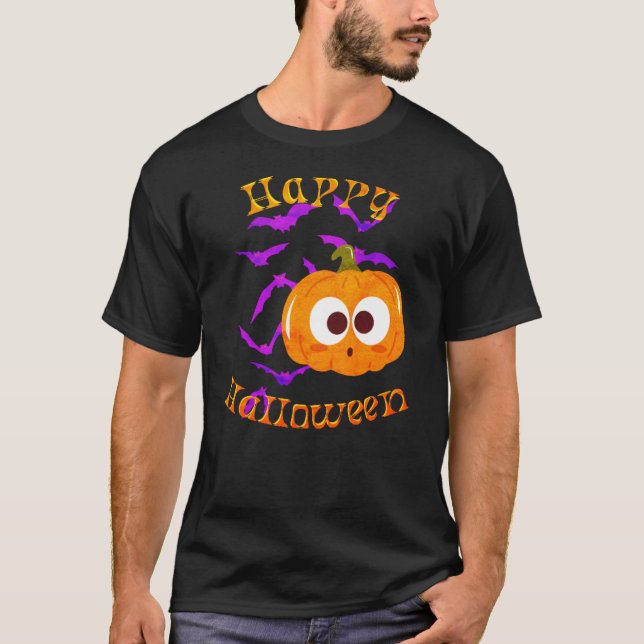 Camiseta Estilo de calabaza de Halloween (Anverso)