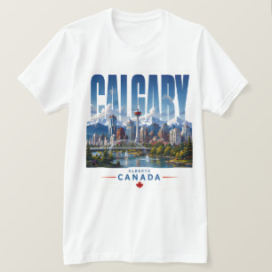 Camiseta 🏔 Estilo de ciudad montañosa moderna de Calgary �