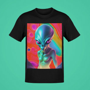 Camiseta Estilo de colección de arte extraterrestre colorid