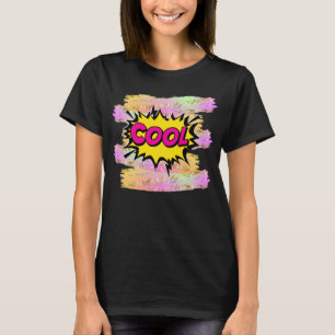 Camiseta Estilo de comedia Pop Art Retro Amarillo Hot Pink 