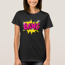 Camiseta Estilo de comedia Pop Art Retro Amarillo Hot Pink