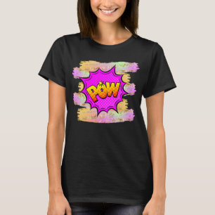 Camiseta Estilo de comedia Pop Art Retro Amarillo Morado Ma