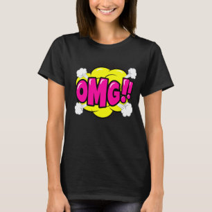 Camiseta Estilo de comedia Pop Art Retro Amarillo Rosa Mora