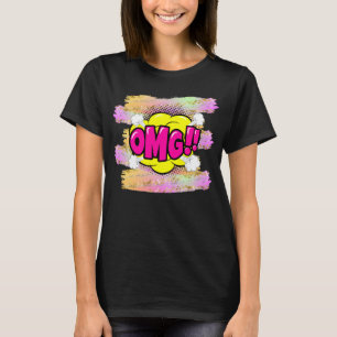 Camiseta Estilo de comedia Pop Art Retro Amarillo Rosa Mora