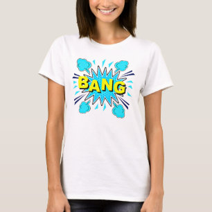 Camiseta Estilo de comedia Pop Art Retro Aqua Blue BANG Ama