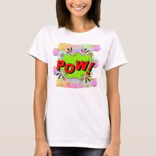 Camiseta Estilo de comedia Pop Art Retro Red Green POW