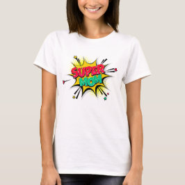 Camiseta Estilo de comedia Pop Art Retro Rojo SUPERMOM