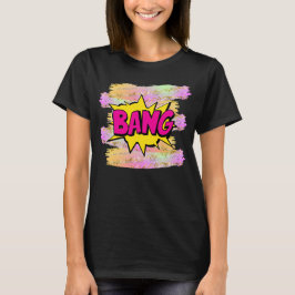 Camiseta Estilo de comedia Pop Art Retro Yellow Hot Pink BA