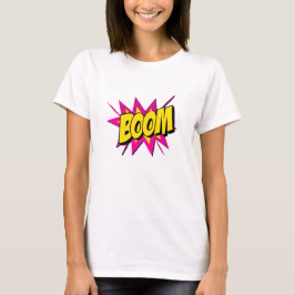 Camiseta Estilo de comedia Pop Art Retro Yellow Hot Pink BO
