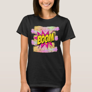 Camiseta Estilo de comedia Pop Art Retro Yellow Hot Pink BO
