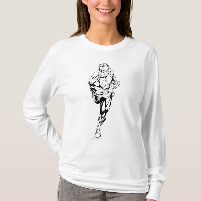 Camiseta Estilo de cómic - Corriendo, negro y blanco (Anverso)
