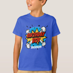 Camiseta Estilo de comic Cumpleaños Tipografía salpicada
